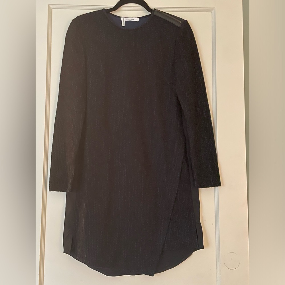 10 Crosby Derek Lam, size 2, textured wool front dress with silk back